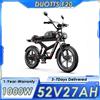 DUOTTS F20 E-bike con Motore 1000W, Batteria 52V27AH, Pneumatici Fat da 20 Pollici, Bicicletta Elettrica a 7 Velocità con Freni a Disco Idraulici, Bici Elettrica da Neve
