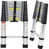 Tubiaz - Scala telescopica in alluminio, blocco di sicurezza su più gradini, allungabile, antiscivolo, multiuso, carico massimo 150 kg, 3,8 m