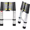 Tubiaz - Scala telescopica in alluminio, blocco di sicurezza su più gradini, allungabile, antiscivolo, multiuso, carico massimo 150 kg, 2,6 m