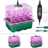 Qoolife Serra per coltivazione, 2 mini serre, set di coltivazione con coperchio rialzato, starter per piante con luce piena