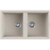Elleci Lavello cucina 86x51 cm 2 vasche da incasso in Granitek Bianco Soft | Elleci Best 450 LGB45039
