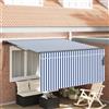Mokuyary Tenda retrattile blu e bianco 300 x 250 cm, tenda da terrazza, tenda da sole per patio, balcone, giardino -B