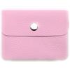 Lemasi Mini portafoglio in pelle, made in Italy, vera pelle bovina, compatto, 11 x 8,5 cm, leggero 50 g, 3 scomparti, bottone automatico, per uomo e donna, portamonete, Colore: rosa., S, Minimalista
