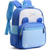 PROTAURI Zaino asilo bambino con cinturino pettorale, con orecchie d'orso Zaino bambini riflettente e impermeabile, Zaino per asilo nido leggero per DIN A4 per 2-6 anni, 10.7L, Azzurro