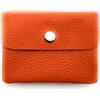 Lemasi Mini portafoglio in pelle, made in Italy, vera pelle bovina, compatto, 11 x 8,5 cm, leggero 50 g, 3 scomparti, bottone automatico, per uomo e donna, portamonete, Colore: arancione., S, Minimalista