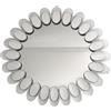 DRW Specchio da parete rotondo in metallo bianco decape, 70,5 x 70,5 x 4 cm
