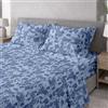 Ruggeri Completo Letto Matrimoniale, Microfibra, Floreale Azzurro Bicolor | Set Lenzuola Alta Qualità Certificato Oeko-Tex, Lenzuolo con Angoli 170x200 cm, Lenzuolo Piatto 240x280 cm, 2 Federe 50x80 cm