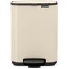Brabantia Pattumiera a pedale Bo 4L (Soft Beige), Pattumiera con pedale e coperchio a chiusura soft, Secchio spazzatura facile da pulire con secchio interno rimovibile e sacchetti PerfectFit inclusi