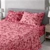 Ruggeri Completo Letto Matrimoniale, Microfibra, Floreale Rosso Bicolor | Set Lenzuola Alta Qualità Certificato Oeko-Tex, Lenzuolo con Angoli 170x200 cm, Lenzuolo Piatto 240x280 cm, 2 Federe 50x80 cm