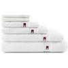 Tommy Hilfiger - Asciugamano da bagno, bianco, spugna boucle, 520 g/m², 100% cotone pettinato, passamaneria jacquard e ricami, morbido e assorbente