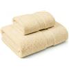 NARCISO Set Asciugamani Bagno Viso e Bidet 2 Pezzi (1 Viso 50x100cm e 1 Bidet 40x60cm) Ogni Asciugamano è Realizzato in Spugna di Cotone Alta Assorbenza, Morbido e Resistente all'Usura (Panna)