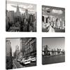 Visario 6901 - Quadro su Tela, Set New York, 4 x 20 x 20 cm