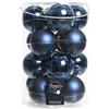 Christmas-Decorations Palline per albero di Natale in vetro, 8 cm, blu marino, 16 pezzi