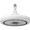 Marchfunny Elegante ventilatore da soffitto con telecomando con lampadina a vite E27, soluzione di illuminazione silenziosa ed efficiente dal punto di vista energetico (nero)