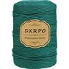 DXRPO Macrame Corda 3 mm x 300 m, macramè Filo Naturale, Macrame Corda per Appendiabiti per Fiori in Macrame, Home Decor Camera da Letto e Decorazioni Nuziali (Verde Scuro)