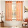 MRTREES 2 Pezzi Tende Finestre Voile Trasparenti con Occhielli 140x160 CM Tenda a Panello Tende Corte Leggere per Camera da Letto Cameretta Bambini Cucina e Interni Moderne Arancione