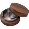 BIGH Posacenere in legno con coperchio - Posacenere decorativo per interni ed esterni - Posacenere originale con coperchio antiodori - Colore: Legno e metallo