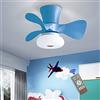 JAHQLIGHT LED 64W Plafoniera Ventilatori A Soffitto Ventola Silenziosa Creativa Fan Moderna Luce Con Illuminazione Dimmerabile Telecomando Ventilatore Lampadari Per Bambini Camera Da Letto blu Can Timing