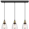home sweet home collection Home Sweet Home Lampada a sospensione industriale | Nero | Rotondo | con 3 paralumi in vetro | Ø65 x 128 cm | Per lampadina LED E27 | Per il tavolo da pranzo | Cavo da 1m incluso