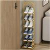 DOUZIO Scarpiera Stretta, Scarpiera Alta Scarpiera Autoportante Scarpiera Sottile In Metallo A Forma Di Orecchio Di Gatto Organizer Per Scarpe Verticale Per Corridoio All'aperto(Size:6 layers,Color:Oro)