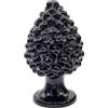 sicilia bedda - Pigna in Ceramica Siciliana - Prodotto Realizzato Interamente a Mano - Pigna Decorativa (Nero Lucido, 13_x_8Cm)