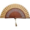 Komencu Ventaglio Spagnolo Artigianale - 100% Cotone e Legno di Sipo - Ventaglio Particolari ed Elegante - Ventaglio Grande per Donna e Sposa (Camel Piastrelle)