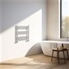 NRG Radiatore da bagno scalda-asciugamani cromato di design, 600×500 mm