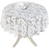 Generic Tovaglia rotonda in pizzo bianca per decorazione tavolo da pranzo soggiorno (B, 150 cm)
