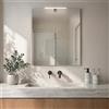 Inbagno Specchio Bagno 60x70 cm con LED 4000K Reversibile Rettangolare Filo Lucido, Lampada Cromata Con Luce Naturale, Installazione Verticale o Orizzontale, IP44