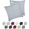 Barbons Federe 80 x 80 cm blu set di 2-100% Jersey di Cotone - Copri Cuscino per Letto - Fodera Protezione