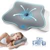 A-Pce Cuscino Cervicale per Dormire Memory Foam Ergonomico, Grigio | Memory Foam, Fodera Rimovibile in Seta Ghiaccio, Effetto Rinfrescante, Traspirante, 2 Altezze, Per Dolori a Collo e Spalle
