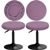 YINGAYOU Copri Sgabello Rotondo 30-40cm Fodera Sgabello Rotondo con Quadrati in Peluche, Elastici, Morbidi e Confortevoli, Dai Colori Intensi (2, Viola)