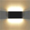 KAWELL 12W Moderno Applique da Parete LED Lampada da Parete Alluminio | Lampada da Muro Interno Esterno, Impermeabile IP65, per Camera da Letto Bagno Soggiorno Scale Portico Corridoio