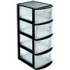 Acan Tradineur - Cassettiera Multiusos Tamesis a 4 cassetti - Senza Ruote - Realizzata in plastica - 78 x 28,5 x 39 cm - Colore Nero