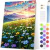 EOBROMD Dipingere con i Numeri Adulti con Telaio, Prateria Paint by Numbers, Paesaggio Kit di Pittura Acrilica Fai-da-Te per Adulti con Pennelli Pittura a Pigmento Acrilico 20x30cm