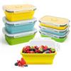 Druuzyl 3 Contenitori Alimentari Pieghevoli in Silicone (1200ml) - Lunch Box Bento Senza BPA - Per Microonde/Lavastoviglie/Congelatore - Impermeabili e Stackable per Conservazione Cibi