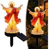 Generic Statua da giardino illuminata a energia solare, statua da giardino a LED, impermeabile, decorazione per esterni, statuetta illuminata a energia solare, set di decorazioni per giardino, patio, prato