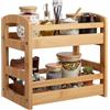SZKKQKJ Scaffale portaoggetti in bambù a 2 ripiani,porta spezie per cucina, compatto da cucina e da bagno, in bambù, portaspezie, organizer per condimenti e cosmetici, 1 pezzo, colore naturale