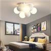 Phtlampes Plafoniera LED Crema Bolla di vento Lampada da soffitto per camera da letto Design moderno rotondo Illuminazione Ragazza Principessa cameretta per bambini Soggiorno Sala da pranzo Cucina Lampadario (