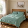 Homebliss Copripiumino Microfibra Parure Letto 240x220 + 45x75 2PCS, Verde Salvia
