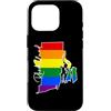 Rhode Island Map USA State Rainbow Pride Custodia per iPhone 16 Pro Rhode Island Mappa USA Stato Arcobaleno Flag Orgoglio