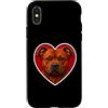 Red Staffy Custodia per iPhone X/XS Cuore rosso Staffordshire Bull Terrier