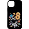 Cosmic Kiddo Designs Custodia per iPhone 15 Plus Astronauta numero otto pianeti spaziali cosmo