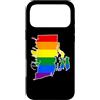 Rhode Island Map USA State Rainbow Pride Custodia per iPhone 17 Pro Max Rhode Island Mappa USA Stato Arcobaleno Flag Orgoglio