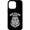 New Zealand Rugby Maori Inspired Kiwi Ha Custodia per iPhone 14 Pro Max Felce argentata con tatuaggio Maori Moko del rugby neozelandese con faccia da guerriero