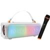 N-Gear LGP BLAZOOKA 703 White cassa Bluetooth portatile per feste, 100 W di potenza, batteria e microfono integrati, design wireless moderno, suono potente per party e uso outdoor