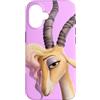Disney Custodia per iPhone 16 Disney Zootopia 2 Gazelle Pop Star Big Face Purple-Pink