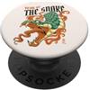 Lunar New Year Snake Zodiac Japanese Ret Anno del Serpente Retro Giapponese Tattoo Art Zodiaco Cinese PopSockets PopGrip Adesivo