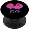 Leo Black Women Girl African Hair Pink H Leone Ragazza Zodiaco Segno Zodiacale Oroscopo Compleanno PopSockets PopGrip Adesivo