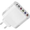 Leyf 65 W USB C USB A 6 in 1, alimentatore a 6 porte, adattatore per tutti i modelli di cellulari e tablet, iPhone iPad Samsung Galaxy, Xiaomi, Huawei, Steam Deck, spina di ricarica, spina di